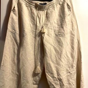 Beige linen pants